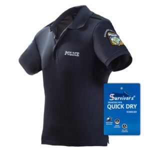 Μπλουζάκι Polo Quick Dry με κέντημα Survivors μονόχρωμο Αστυνομίας (Μπλε) - Εικόνα 3